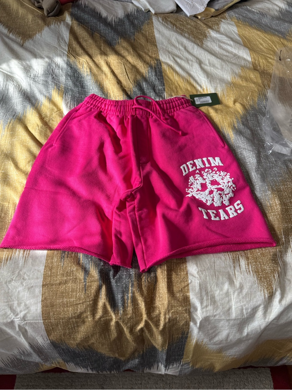 Denim Tears University Hot Pink Graphic Athletic Shorts Size XS